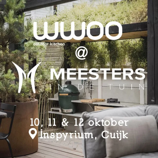 Zien we jou een deze dagen? @meestersindetuin 
📍Stand 59 @wwoo_outdoorkitchen & @friss_outdoorshowers 

#meestersindetuin #outdoorkitchen #tuindesign #buitenleven #beurs #buitenkeuken